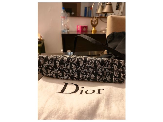 Borsa Christian Dior in tela nera e bianca Nero Bianco - vista 5