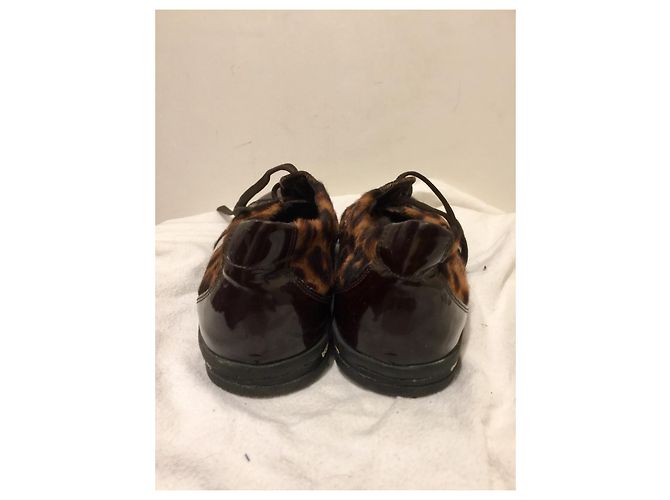 Dolce & Gabbana Sneakers stile cavallino in vernice e pelle di vitello Marrone Stampa leopardo - vista 4