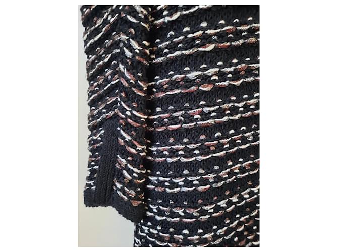 Maje Boucle Kit Strickjacke Braun Schwarz Baumwolle - Ansicht 5