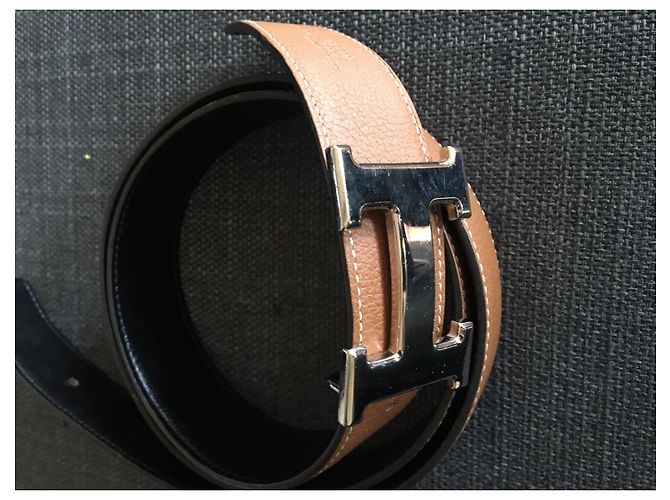 Hermès Reversible leather belt with buckle Black Light brown - view 2