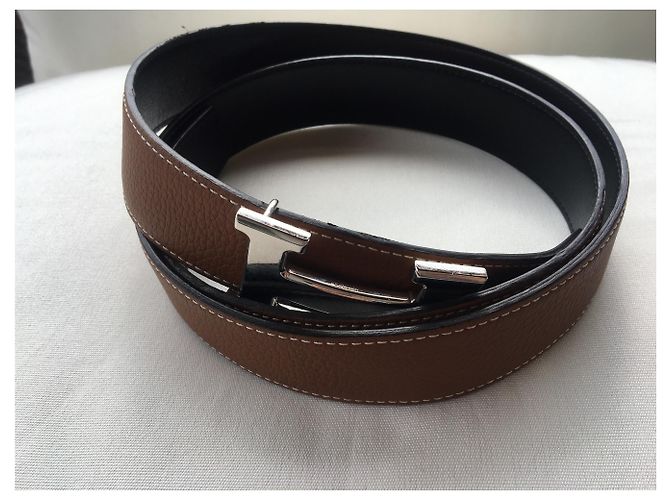 Hermès Reversible leather belt with buckle Black Light brown - view 3