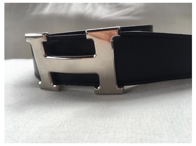 Hermès Reversible leather belt with buckle Black Light brown - view 4