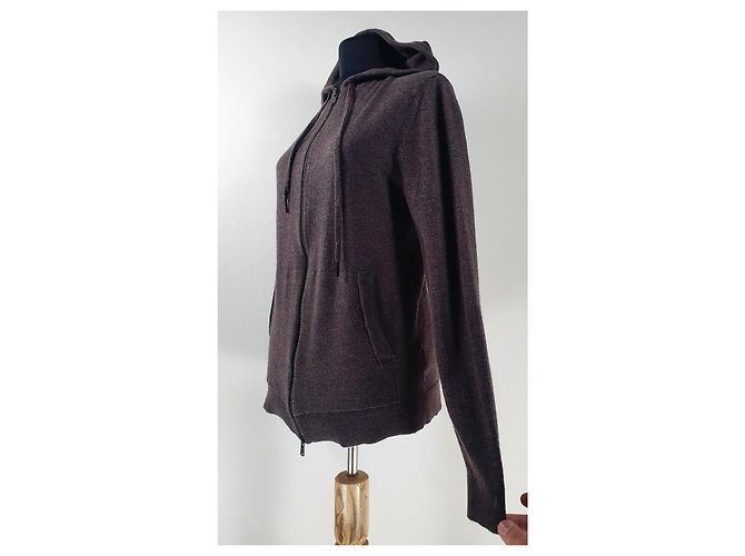 Zadig & Voltaire Hoodie Cardigan Braun Merino Wolle M - Ansicht 2