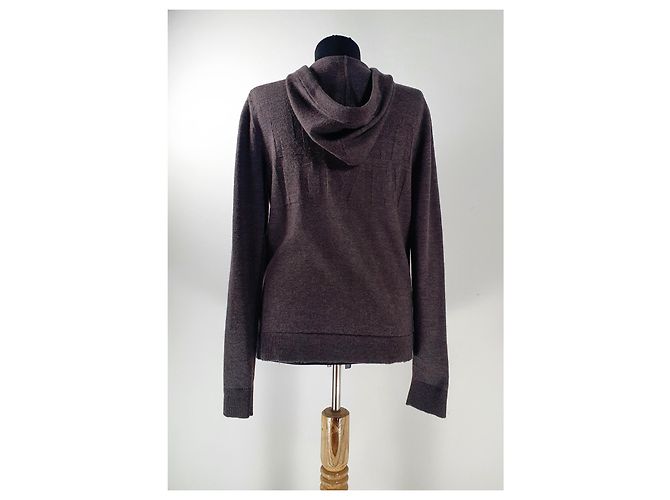 Zadig & Voltaire Hoodie Cardigan Braun Merino Wolle M - Ansicht 3