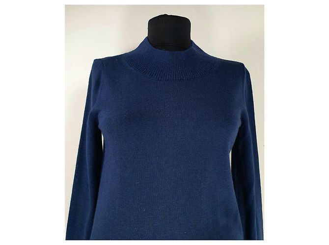 Club Monaco Pullover aus blauer Merinowolle - Ansicht 2
