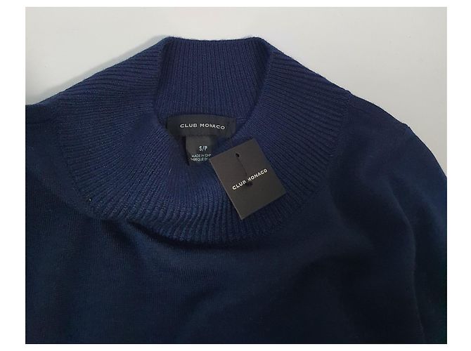 Club Monaco Pullover aus blauer Merinowolle - Ansicht 5