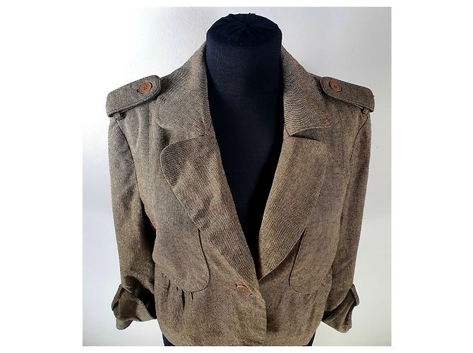Club Monaco Blazer Braun Wolle L - Ansicht 4