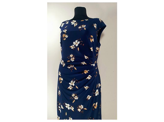 Ralph Lauren Blumenkleid Blau Mehrfarben - Ansicht 2