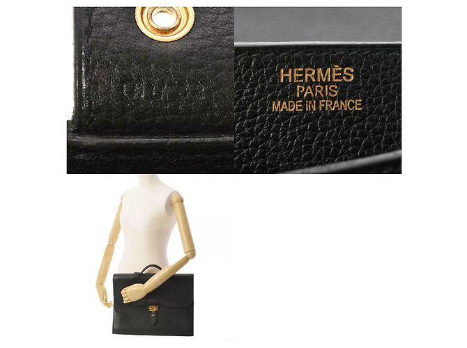 Sac à dépêches Hermès Hermes Sac a Depeches Schwarz - Ansicht 6
