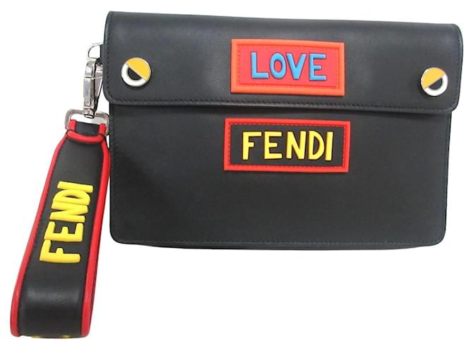 Fendi Clutch bag Black Leather ref.484611 - Joli Closet