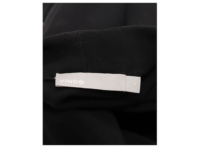 Vince Wickelkleid mit Kunstledergürtel aus schwarzem Polyester - Ansicht 3
