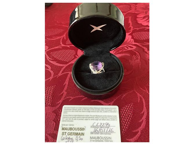 Bague Mauboussin So divine of you or blanc améthyste diamant Argenté - vue 2