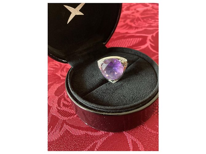 Bague Mauboussin So divine of you or blanc améthyste diamant Argenté - vue 4