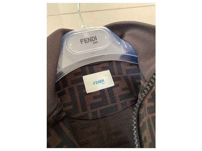 ENSEMBLE SURVÊTEMENT JOGGING FENDI MARRON ARGENTÉ COMME NEUF - vue 2