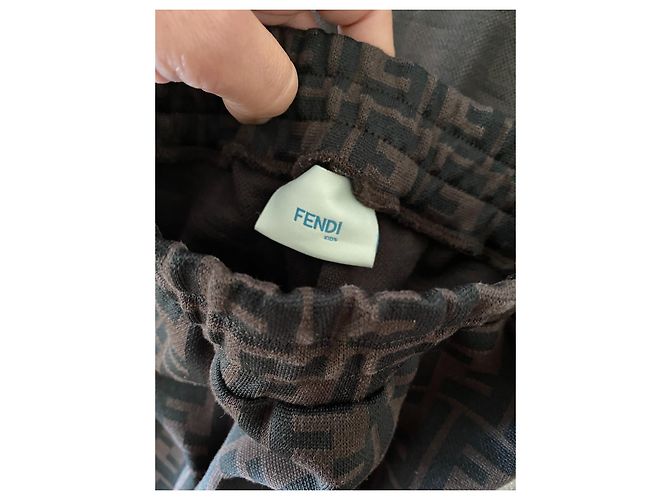 ENSEMBLE SURVÊTEMENT JOGGING FENDI MARRON ARGENTÉ COMME NEUF - vue 6