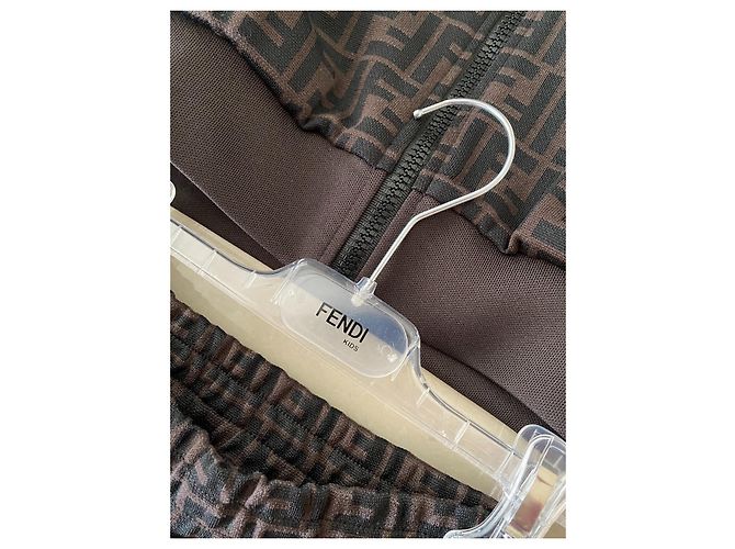 ENSEMBLE SURVÊTEMENT JOGGING FENDI MARRON ARGENTÉ COMME NEUF - vue 8