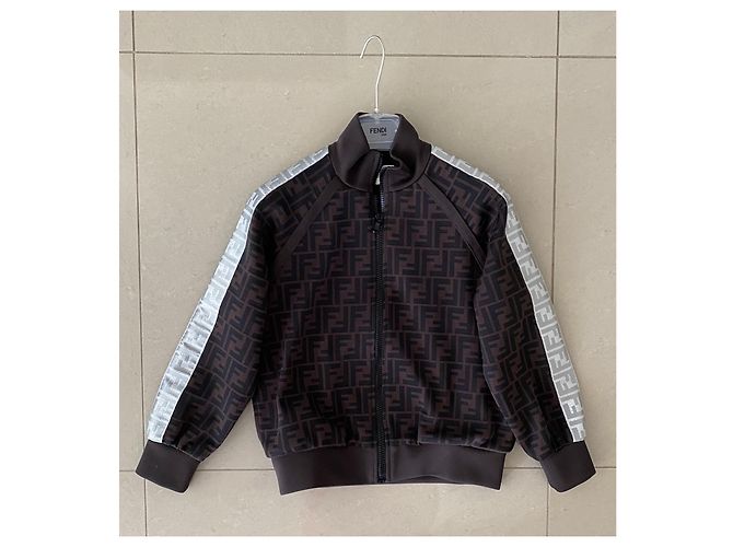 ENSEMBLE SURVÊTEMENT JOGGING FENDI MARRON ARGENTÉ COMME NEUF - vue 9