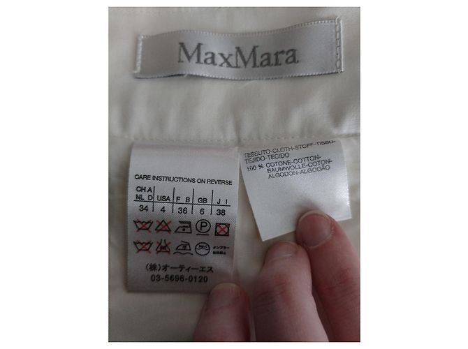Max Mara Bleistiftrock aus weißer Baumwolle - Ansicht 4