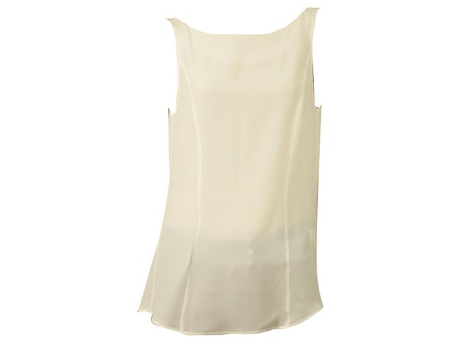 Dondup White Silk Blend Sleeveless Tie Back Tank Blouse Top size 40 - view 5