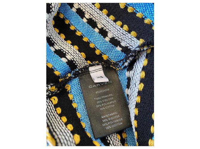 Carven Strickpullover Viscose Schwarz Marineblau XS - Ansicht 3