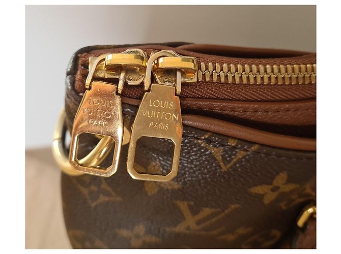 Borsa Louis Vuitton Pallas in pelle color nocciola - vista 5