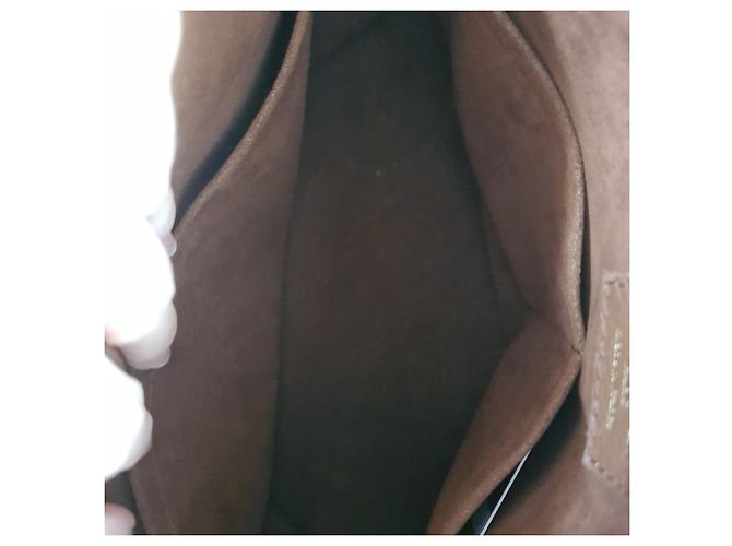 Borsa Louis Vuitton Pallas in pelle color nocciola - vista 7