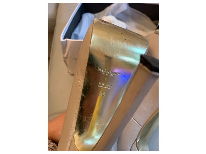 Yves Saint Laurent Décolleté Trip Too beige metallizzato YSL Metallico - vista 4