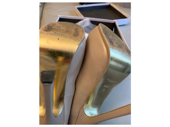 Yves Saint Laurent Décolleté Trip Too beige metallizzato YSL Metallico - vista 7