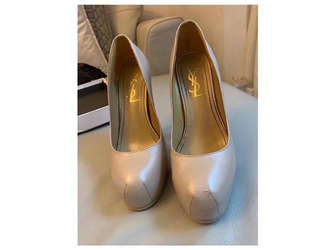 Yves Saint Laurent Décolleté Trip Too beige metallizzato YSL Metallico - vista 9