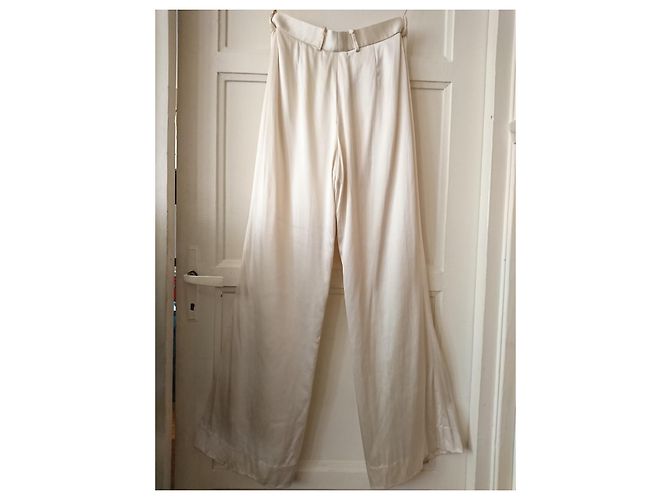 Pantalones Ralph Lauren Collection de seda Marfil - vista 2