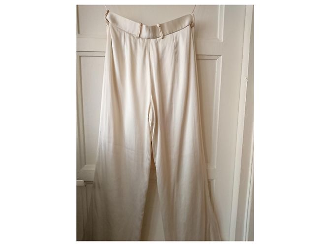 Pantalones Ralph Lauren Collection de seda Marfil - vista 5