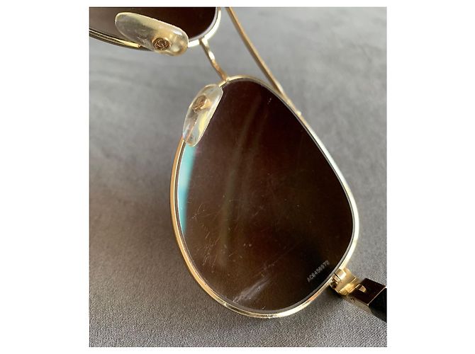 Occhiali da sole aviator Chanel oro Gold hardware - vista 6