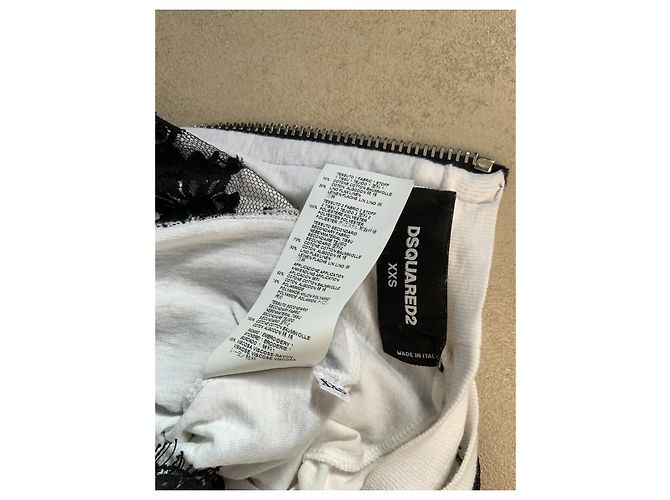 Dsquared2 Spitzen Kleid im Sportstil mit Reißverschluss Schwarz Weiß - Ansicht 5