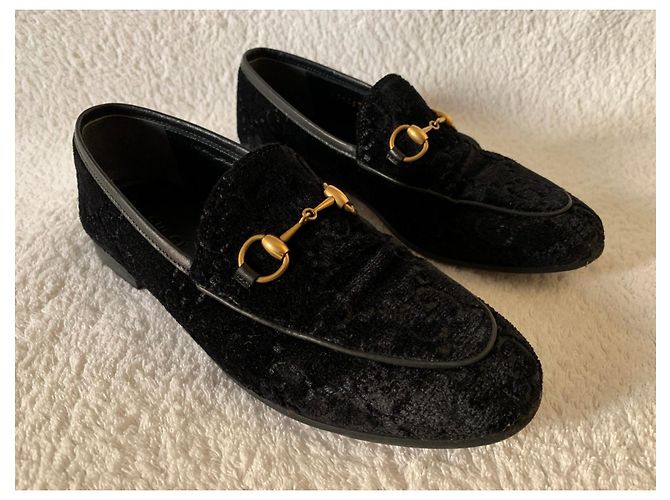 Mocassini Gucci in pelle nera con morsetto dorato Nero - vista 4