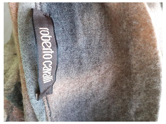 Abito Roberto Cavalli in seta e cashmere Rosa Grigio 38 - vista 2