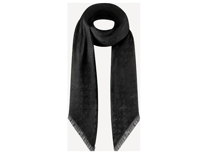 Stola Louis Vuitton Rise Monogramma Nera in Lana Nero - vista 2