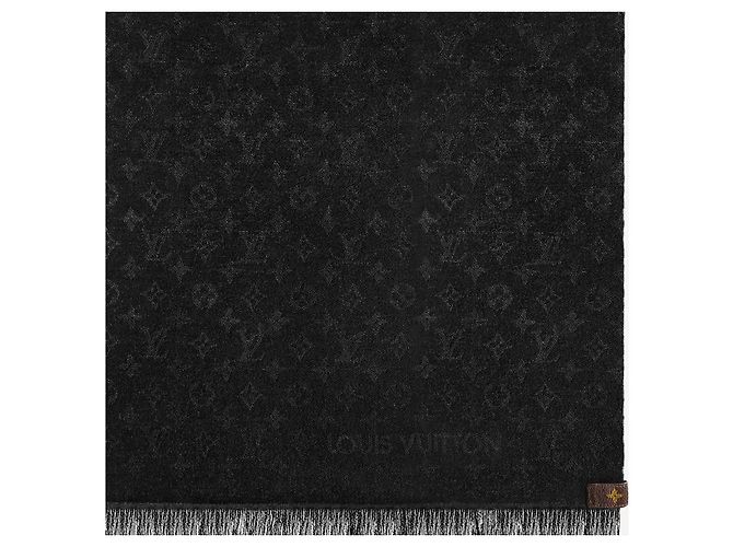 Stola Louis Vuitton Rise Monogramma Nera in Lana Nero - vista 3