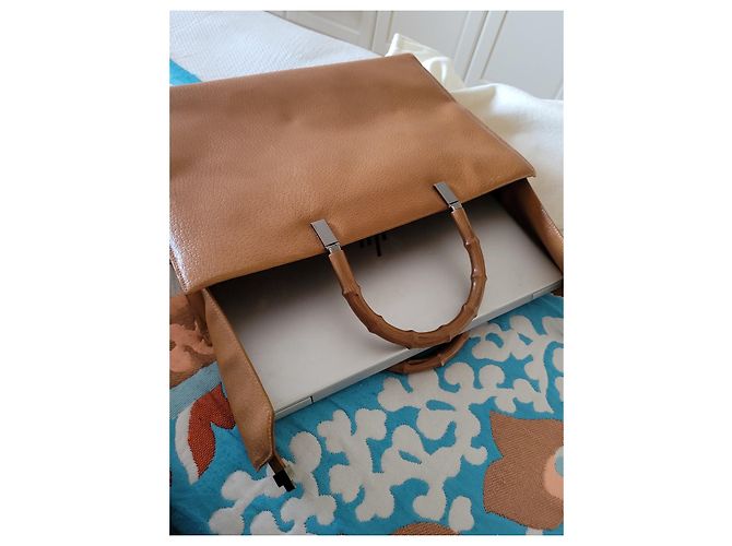 Gucci Bamboo Leder Handtasche Caramel Karamell - Ansicht 4