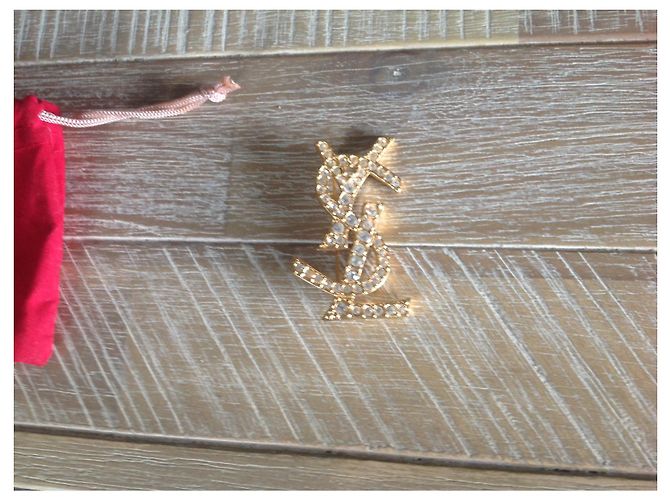 Yves Saint Laurent Yves St Laurent Monogrammbrosche Golden - vista 2