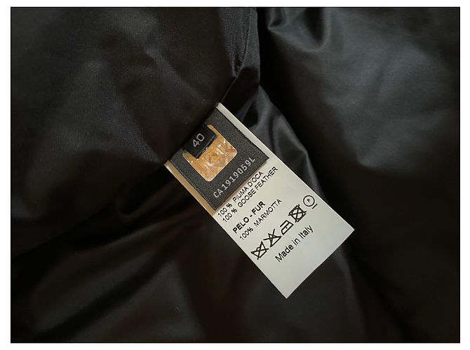 Fendi Plumífero de Pelo de Marmota Beige - vista 10