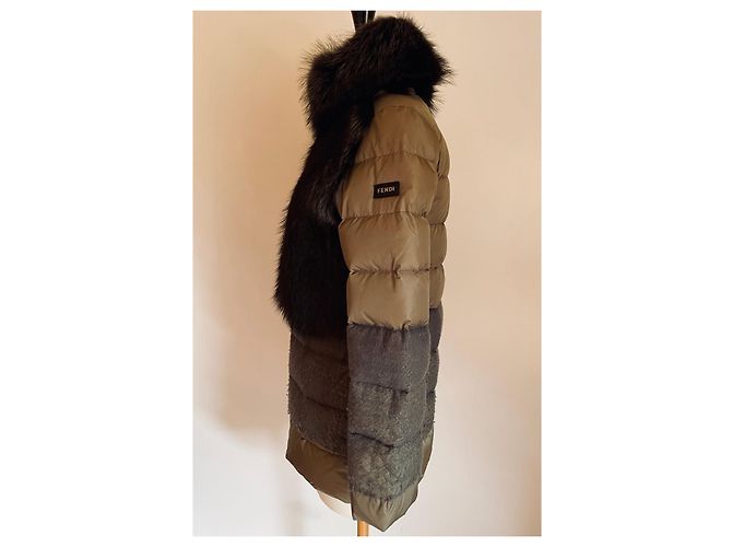Fendi Plumífero de Pelo de Marmota Beige - vista 2