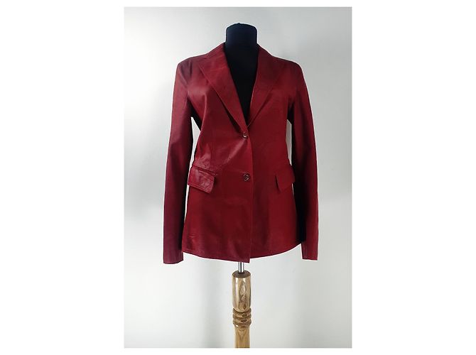 Strenesse Lederblazer Dunkelrot Bordeaux - Ansicht 4