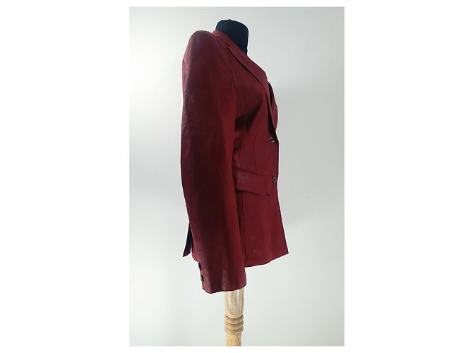 Strenesse Lederblazer Dunkelrot Bordeaux - Ansicht 5
