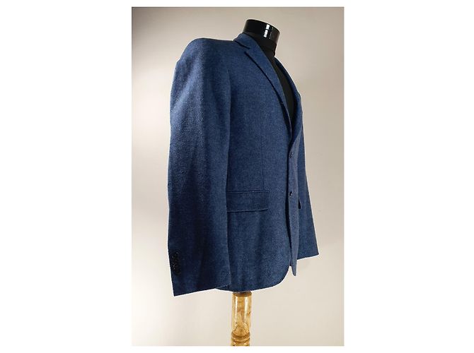 Blazer Karl Lagerfeld Blu Cotone Lana Lino - vista 2