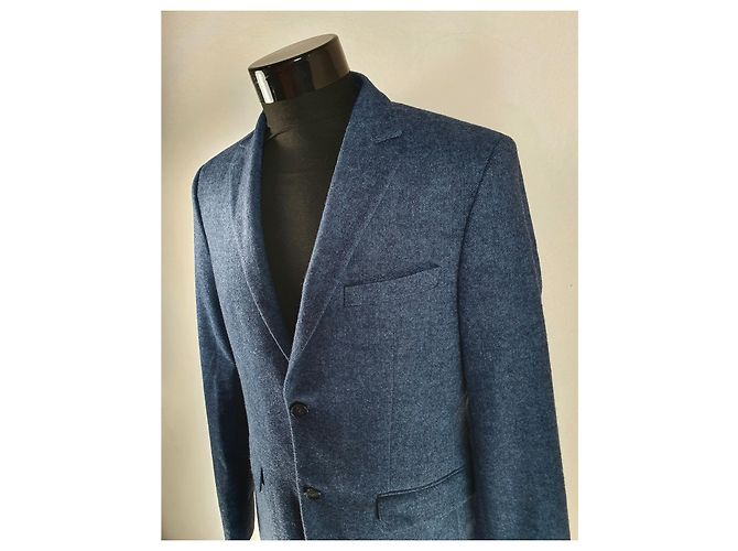 Blazer Karl Lagerfeld Blu Cotone Lana Lino - vista 4
