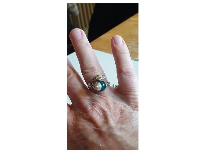 Anello Kenzo in argento con pietra verde - vista 4