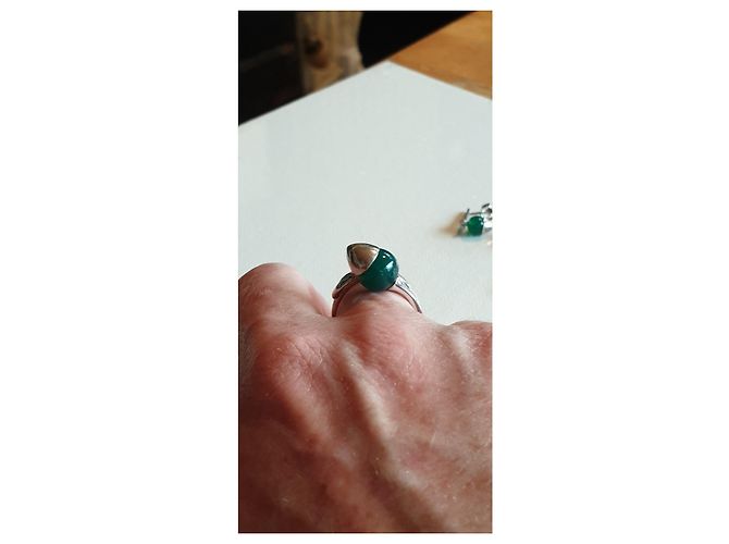 Anello Kenzo in argento con pietra verde - vista 5