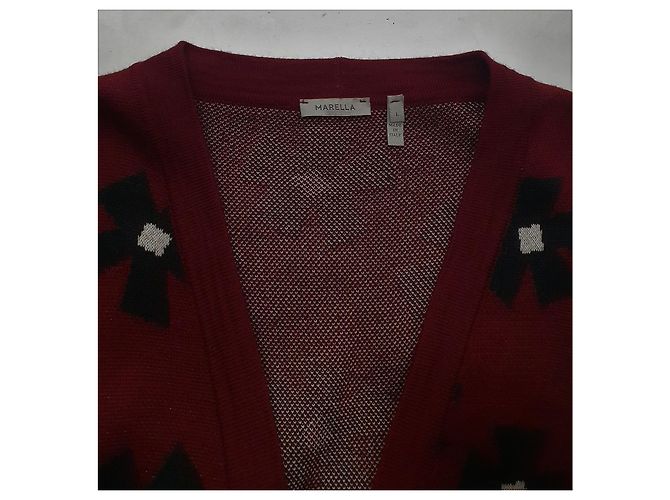 Cardigan Marella Borgogna Lana Bordò - vista 4
