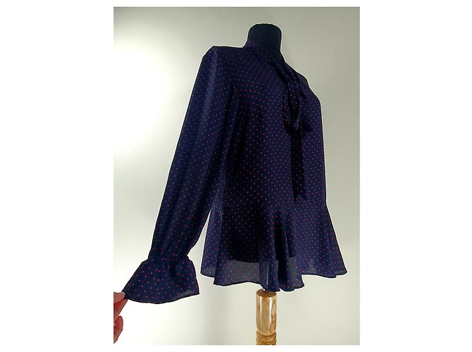 Top a pois Ralph Lauren Blu Navy M - vista 3