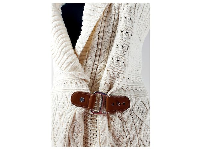 Ralph Lauren Strickweste Ecru Baumwolle Weiß - Ansicht 3